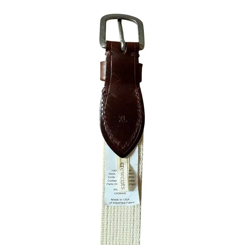 Crewcuts Brown Leather Blue Ribbon with St. Bernard Dog Canvas Belt size XL